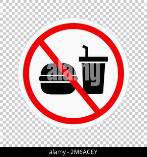 Do not eat and drink icon. No food. Editable vector. Stock Vector