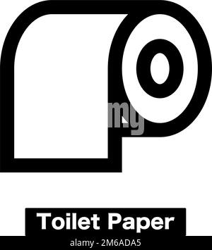 Toilet paper icon and logo. Editable vector. Stock Vector