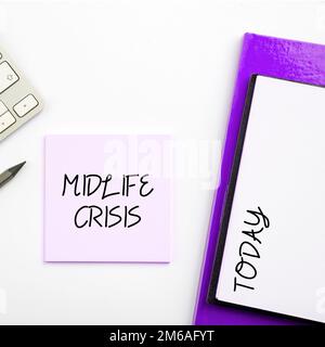 Text caption presenting Midlife Crisis. Business concept Software development technique Decomposing an application Stock Photo