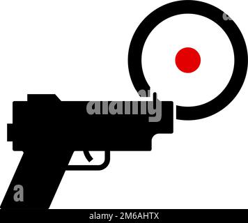 Gun icon and target icon. Editable vector. Stock Vector