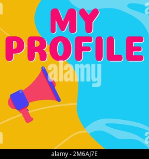 Writing displaying text My Profile. Word Written on record of your personal information that defines who you are Stock Photo