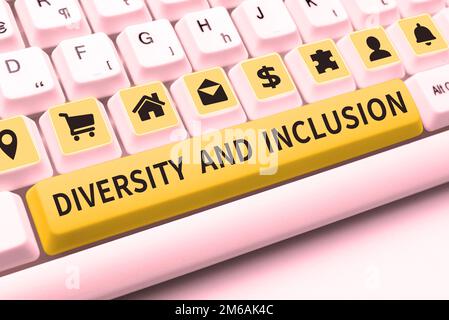 Writing displaying text Diversity And Inclusion. Word for range human difference includes race ethnicity gender Stock Photo