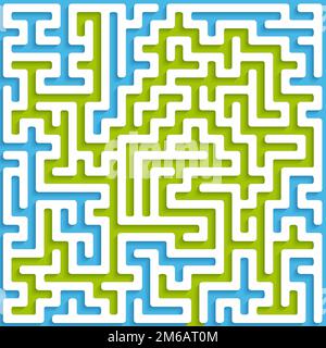 Maze blue and green Stock Photo
