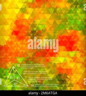 Blurred golden poppy triangle mosaic template Stock Photo