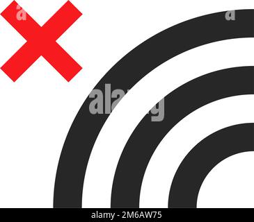 Prohibits the use of radio waves and Wi-Fi. Internet communication restrictions. Editable vector. Stock Vector