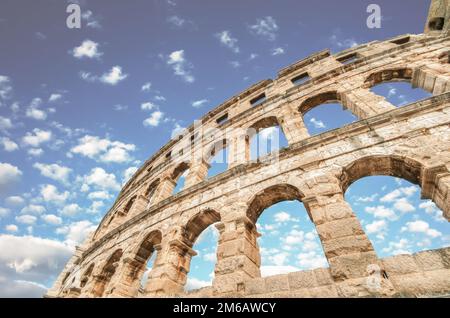 Roman amphitheatre (Arena) in Pula Stock Photo