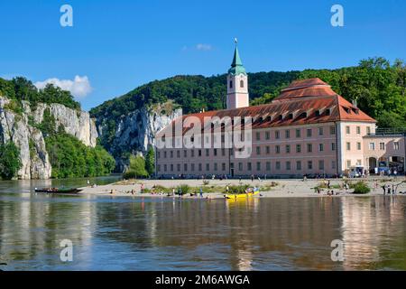 Benedictine Abbey Weltenburg Monastery, Kelheim on the Danube, Lower Bavaria, Bavaria, Germany Stock Photo