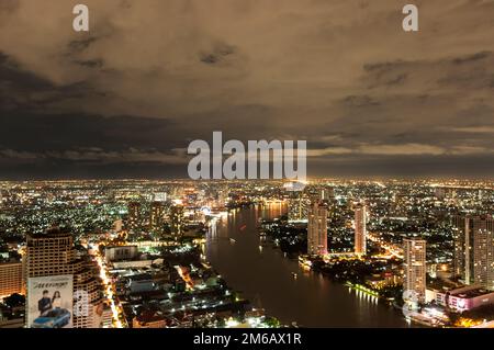 Panorama view of Bangkok city at nighttime Stock Photo - Alamy