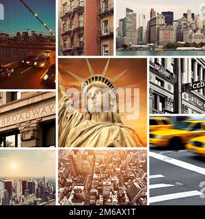 Vintage Manhattan-New York Collage Stock Photo