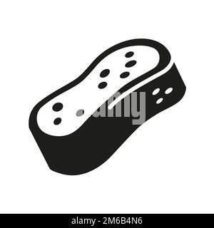 Hand car wash sponge black icon flat design vector. Car care and detailing. Body shop wash, to shiny Stock Vector