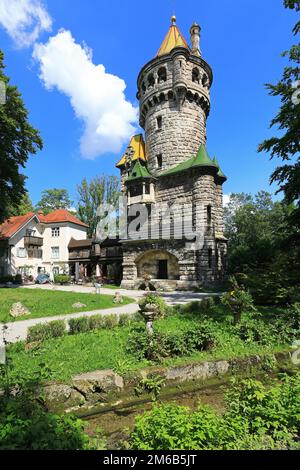 Mutterturm, historic town, Landsberg am Lech, Upper Bavaria, Bavaria, Germany Stock Photo