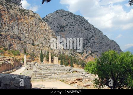 Delphi, ancient sacred precinct, Archaeological Site, Greece, Europe, UNESCO World Heritage Site Stock Photo