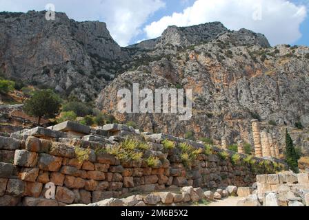 Delphi, ancient sacred precinct, Archaeological Site, Greece, Europe, UNESCO World Heritage Site Stock Photo