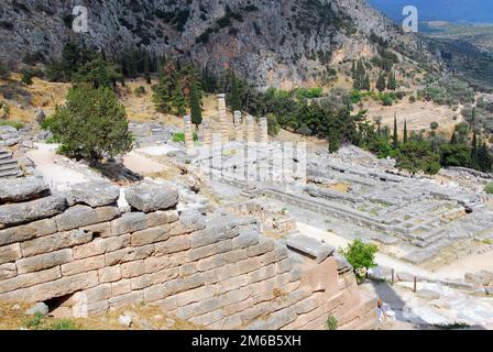 Delphi, ancient sacred precinct, Archaeological Site, Greece, Europe, UNESCO World Heritage Site Stock Photo