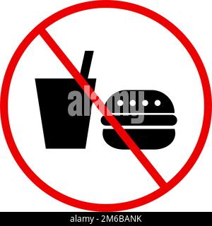 No fast food. Junk food prohibited. Editable vector. Stock Vector