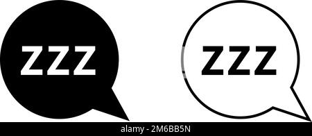 zzz speech bubble icon. Sleep sign. Dream or relax. Editable vector. Stock Vector