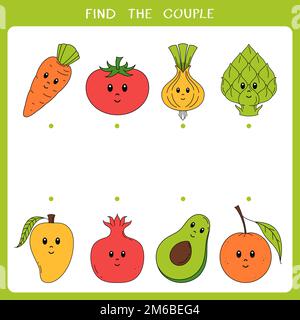 Find the couple. Simple educational game for kids Stock Photo