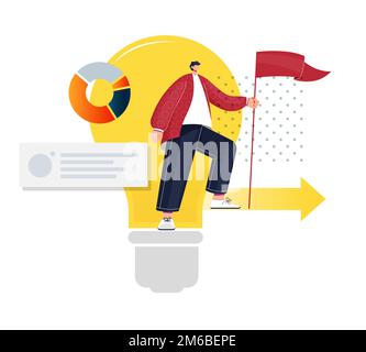 Startup Founder Celebrating Milestone - Stock Illustration as EPS 10 File Stock Vector