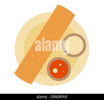 Masala Dosa - South Indian Food - Stock Icon as EPS 10 File Stock Vector