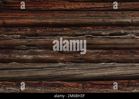 Horizontal grungy hard wood planks perfect for textured backdrop background that may be painted or stained at one time. Stock Photo