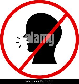 Stop Talking Sign. Prohibited conversation. Editable vector. Stock Vector
