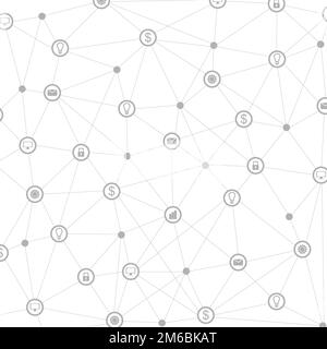 Grey white low poly connection tech background Stock Photo - Alamy
