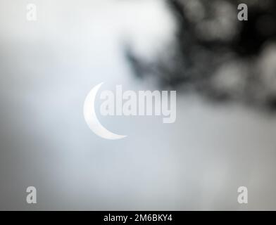 Partial solar eclipse 20th March 2015 in Carrbridge,  Scotland. Stock Photo