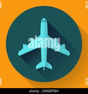 Airplane - vector icon illustration. Flat design style Stock Photo - Alamy