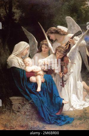 The Virgin with Angels 1881 by William-Adolphe Bouguereau Stock