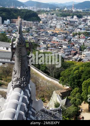 View of Himeji from Himeji Castle Stock Photo