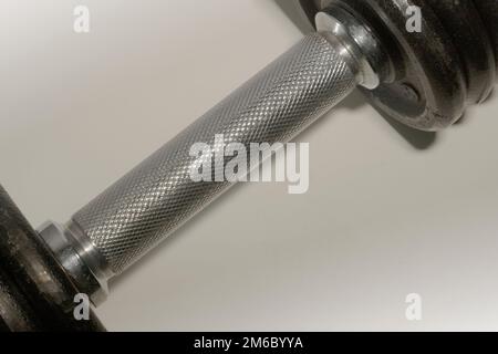 Dumbbell collapsible close-up textured grip Stock Photo