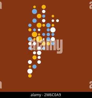 Argentina Map Silhouette Pixelated generative pattern illustration Stock Vector