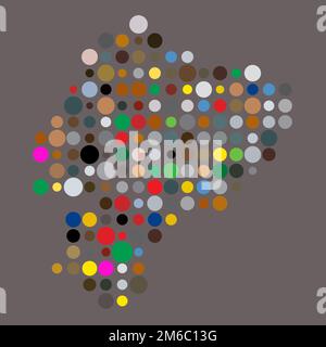 Ecuador Map Silhouette Pixelated generative pattern illustration Stock Vector