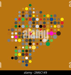 Ecuador Map Silhouette Pixelated generative pattern illustration Stock Vector