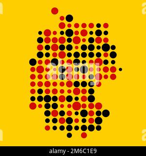 Germany Map Silhouette Pixelated generative pattern illustration Stock Vector