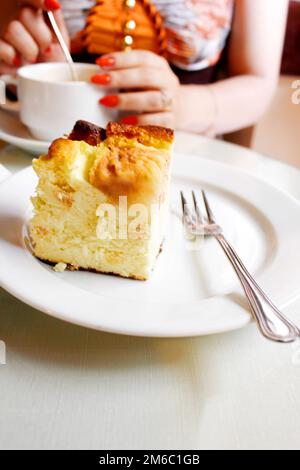 Piece of apple pie Stock Photo