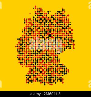 Germany Map Silhouette Pixelated generative pattern illustration Stock Vector