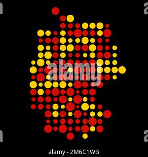 Germany Map Silhouette Pixelated generative pattern illustration Stock Vector