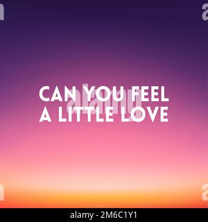 Square blurred background - sunset colors With motivating quote Stock Photo