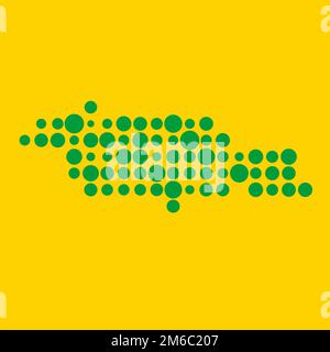 Jamaica Map Silhouette Pixelated generative pattern illustration Stock Vector