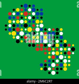 Paraguay Map Silhouette Pixelated generative pattern illustration Stock Vector