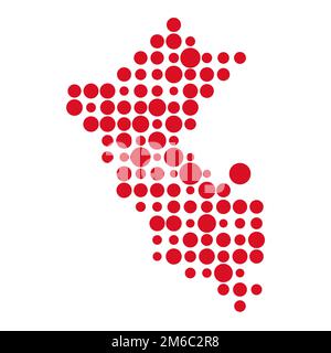 Peru Map Silhouette Pixelated generative pattern illustration Stock Vector