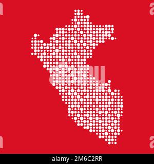 Peru Map Silhouette Pixelated generative pattern illustration Stock Vector