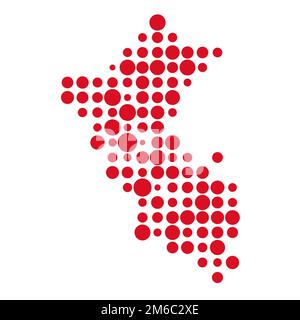 Peru Map Silhouette Pixelated generative pattern illustration Stock Vector