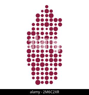 Qatar Map Silhouette Pixelated generative pattern illustration Stock ...