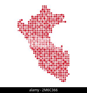 Peru Map Silhouette Pixelated generative pattern illustration Stock Vector