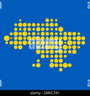 Ukraine Map Silhouette Pixelated generative pattern illustration Stock Vector