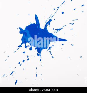 Blue blot with splashes Stock Photo