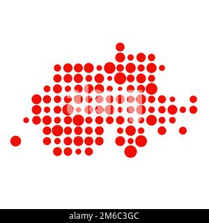 Switzerland Map Silhouette Pixelated generative pattern illustration Stock Vector