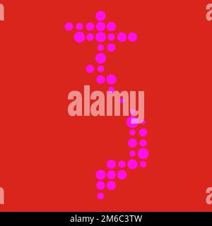 Vietnam Map Silhouette Pixelated generative pattern illustration Stock Vector
